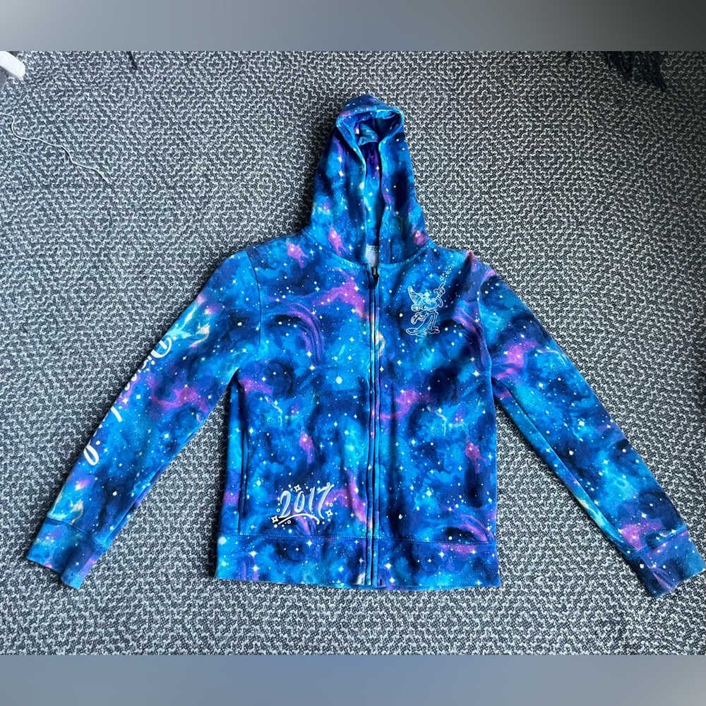 Disneyland Resort 2017 Sorcerer Mickey Galaxy Kids Large Zip-Up Hoodie